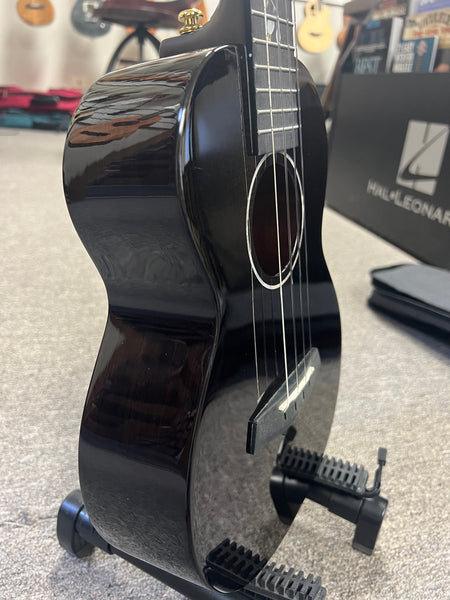 Enya EUT-MAD-DR Solid Mahogany Black Electric Tenor Ukulele w/Case - Pre Loved