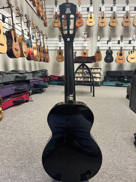 Enya EUT-MAD-DR Solid Mahogany Black Electric Tenor Ukulele w/Case - Pre Loved