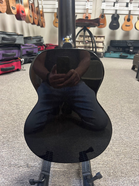 Enya EUT-MAD-DR Solid Mahogany Black Electric Tenor Ukulele w/Case - Pre Loved