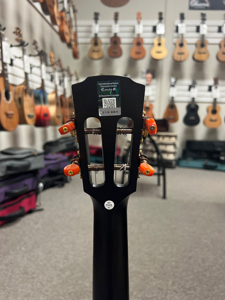 Enya EUT-MAD-DR Solid Mahogany Black Electric Tenor Ukulele w/Case - Pre Loved