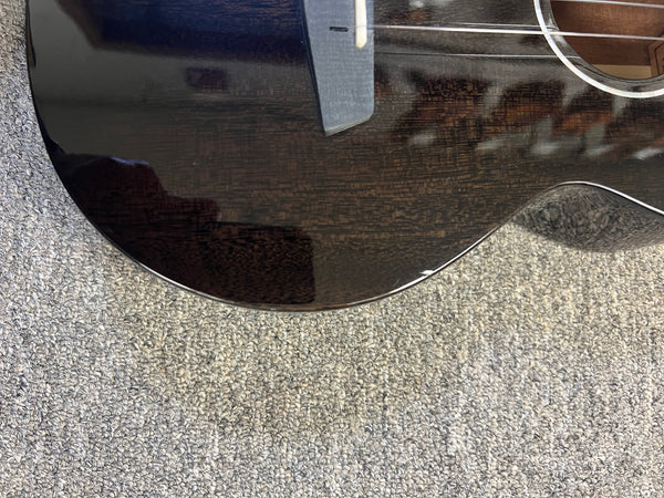 Enya EUT-MAD-DR Solid Mahogany Black Electric Tenor Ukulele w/Case - Pre Loved