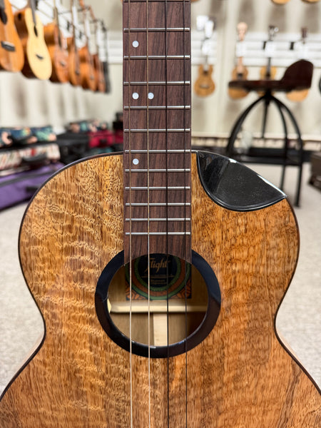 Flight Fireball Solid Mango Electric Baritone Ukulele w/Case #1 - Royal Series
