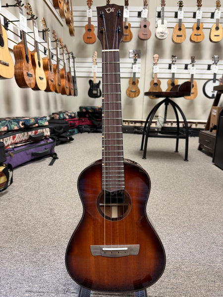 Oli X1SP-TMH-VB Solid Mahogany Tenor Ukulele w/Case - Vintage Burst