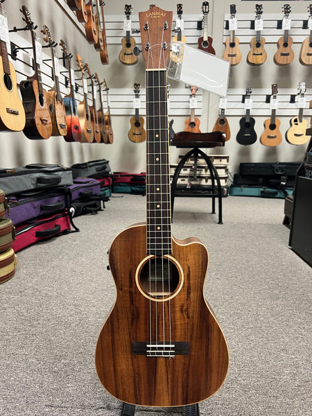 Lanikai ACST-CEB Acacia Electric Baritone Ukulele w/Case - Solid Top - Cutaway/Fishman Pickup