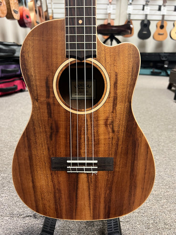 Lanikai ACST-CEB Acacia Electric Baritone Ukulele w/Case - Solid Top - Cutaway/Fishman Pickup