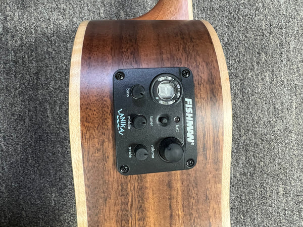 Lanikai ACST-CEB Acacia Electric Baritone Ukulele w/Case - Solid Top - Cutaway/Fishman Pickup