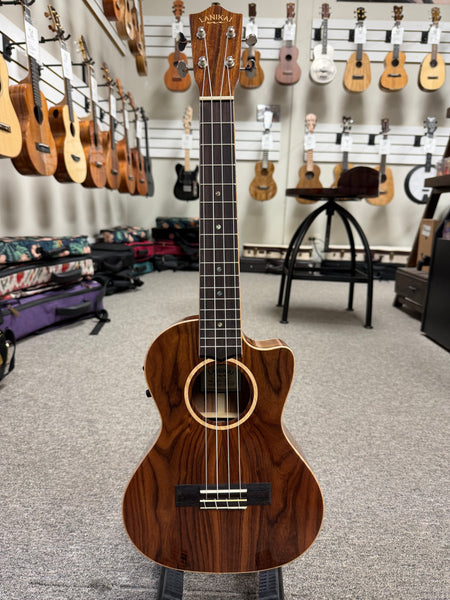 LANIKAI MRS-CET Solid Morado Electric Tenor Ukulele w/Case - Cutaway/Fishman Pickup