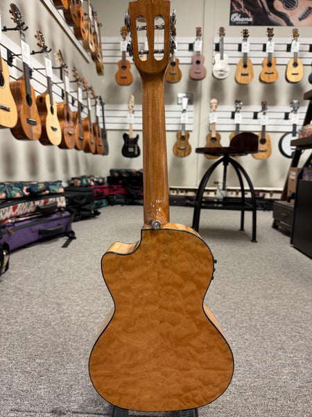 LANIKAI QM-NACET Quilted Maple Electric Tenor Ukulele w/Case - Natural