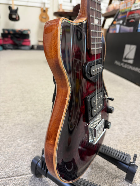 OHANA Custom Solid Body Steel String Electric Tenor Ukulele w/Case - Wine Red