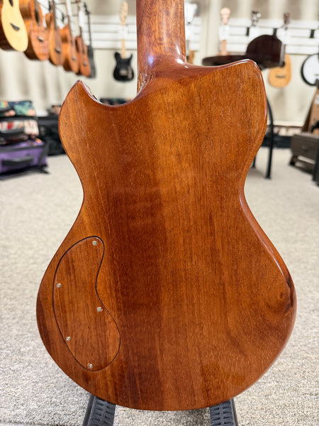 OHANA Custom Solid Body Steel String Electric Tenor Ukulele w/Case - Wine Red
