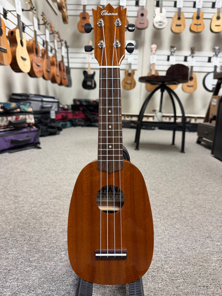 OHANA TPK-25G Solid Mahogany Short Scale Sopranino Pineapple Ukulele - Soprano
