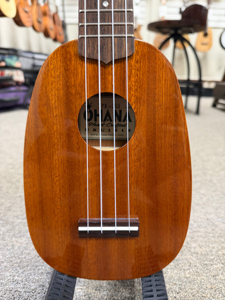 OHANA TPK-25G Solid Mahogany Short Scale Sopranino Pineapple Ukulele - Soprano