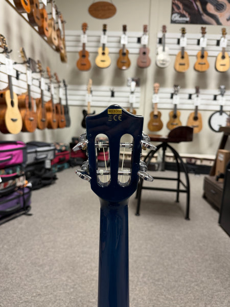 LANIKAI QM-BLCET Quilted Maple Electric Tenor Ukulele w/Case - Transparent Blue