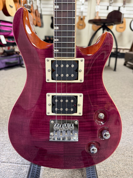 Flight Vanguard Solid Body Electric Ukulele w/Case - Transparent Purple TPP