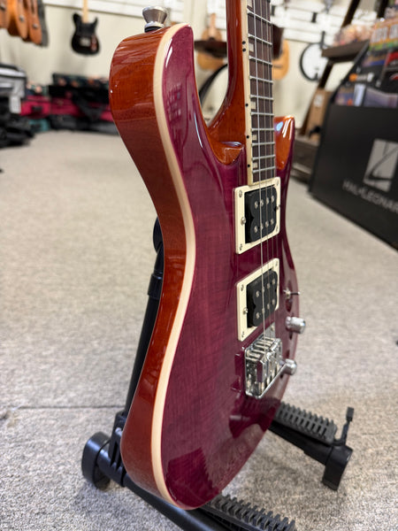 Flight Vanguard Solid Body Electric Ukulele w/Case - Transparent Purple TPP