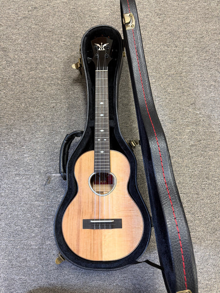 KoAloha Red Label Solid Cedar/Spruce and Rosewood/Flamed Maple Custom Tenor Ukulele w/Case - Pre Loved