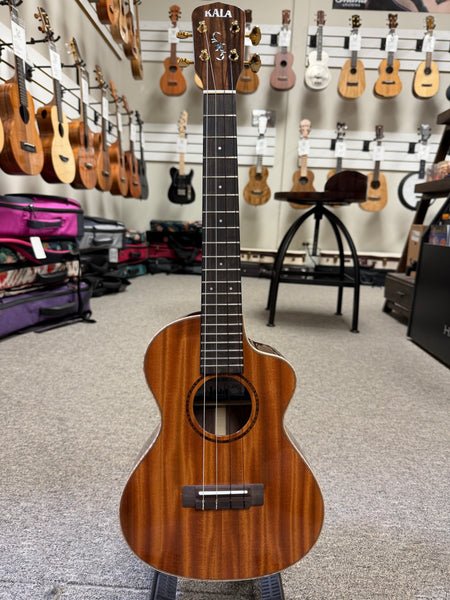 KALA KA-CN-MHR-T Solid Mahogany/Rosesood Tenor Ukulele w/Case - Pre Loved - Cutaway