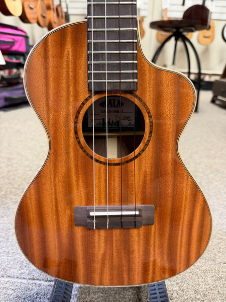 KALA KA-CN-MHR-T Solid Mahogany/Rosesood Tenor Ukulele w/Case - Pre Loved - Cutaway