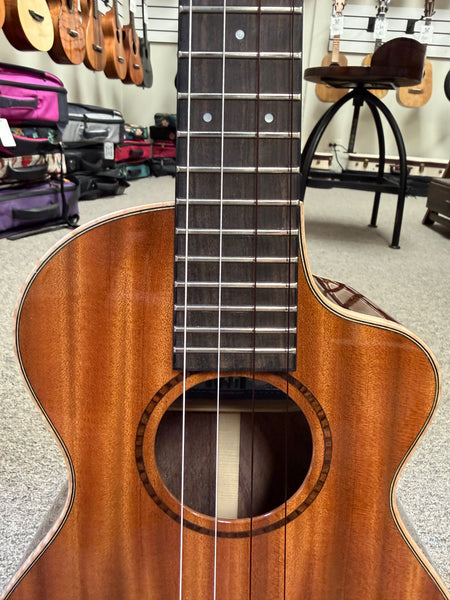 KALA KA-CN-MHR-T Solid Mahogany/Rosesood Tenor Ukulele w/Case - Pre Loved - Cutaway