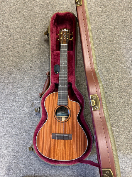 KALA KA-CN-MHR-T Solid Mahogany/Rosesood Tenor Ukulele w/Case - Pre Loved - Cutaway