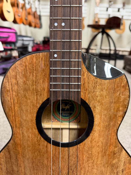 Flight Fireball Solid Mango Electric Baritone Ukulele w/Case #2 - Royal Series