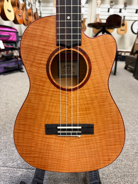 LANIKAI FM-CEB Flamed Maple Baritone Electric Ukulele w/Case - Cutaway/Fishman Pickup