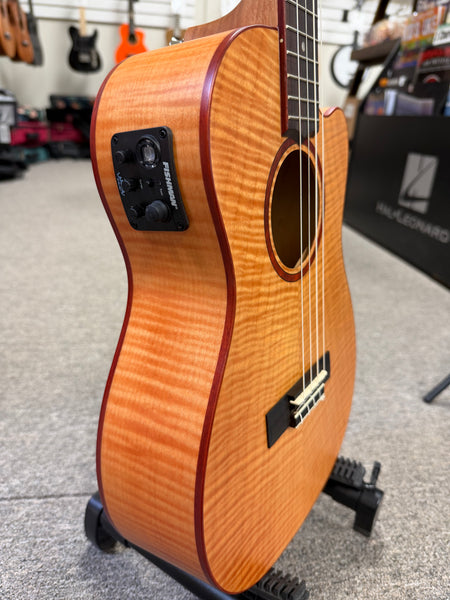 LANIKAI FM-CEB Flamed Maple Baritone Electric Ukulele w/Case - Cutaway/Fishman Pickup