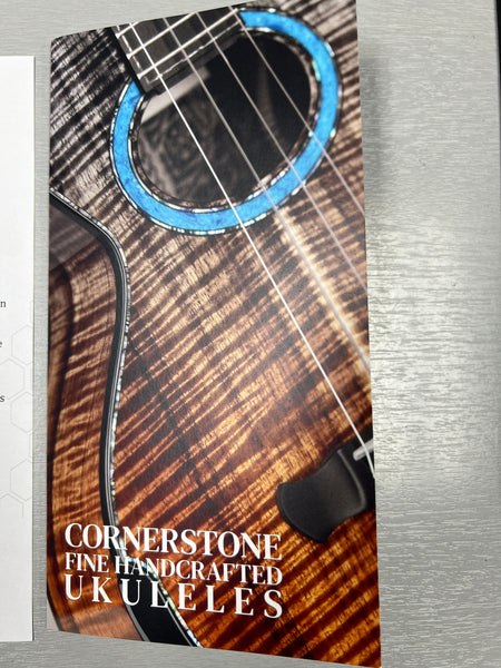 Cornerstone Custom Solid Koa Tenor Ukulele w/Case  #131 Triple Top