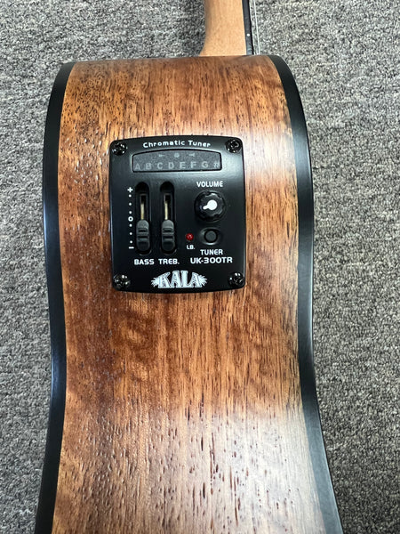 KALA KA-CM-BE Curly Mango Electric Baritone Ukulele