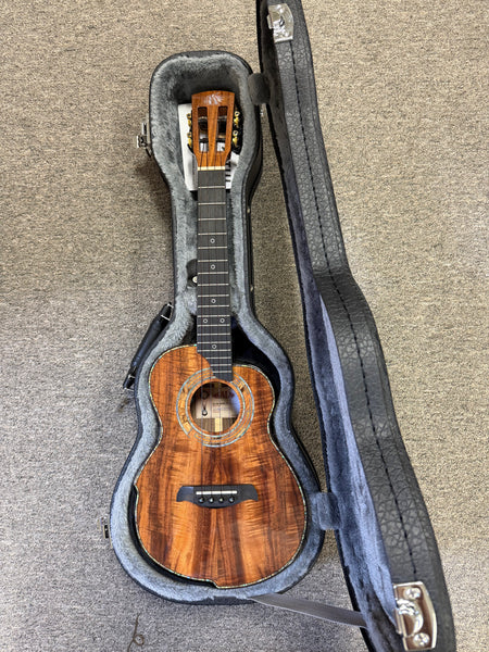 KALA Umbra KA-UM-ACBW-TE Solid Acacia Electric Tenor Ukulele w/Case