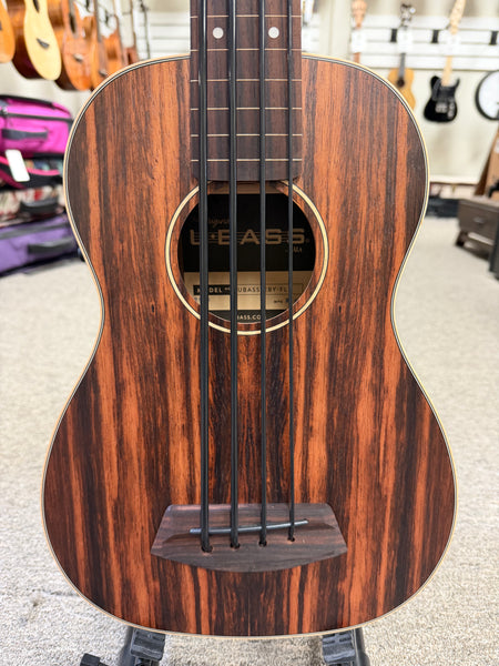 KALA EBY-FL Striped Ebony Fretless Acoustic-Electric U-Bass w/Case - UBASS