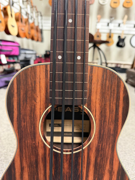 KALA EBY-FL Striped Ebony Fretless Acoustic-Electric U-Bass w/Case - UBASS
