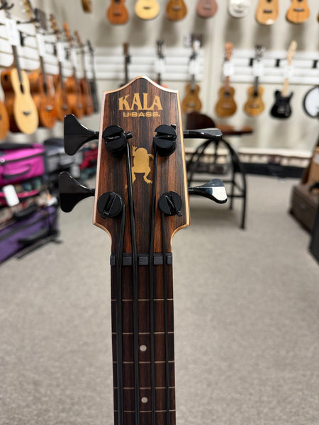 KALA EBY-FL Striped Ebony Fretless Acoustic-Electric U-Bass w/Case - UBASS