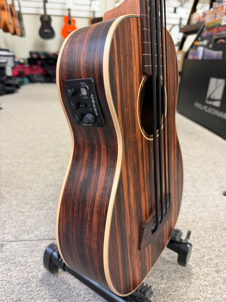 KALA EBY-FL Striped Ebony Fretless Acoustic-Electric U-Bass w/Case - UBASS