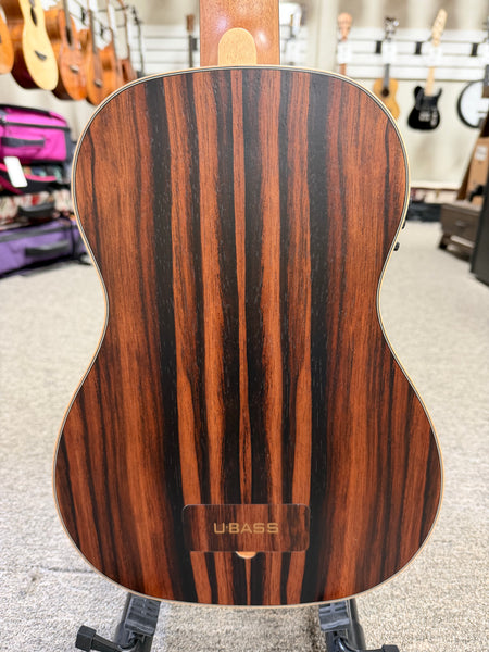 KALA EBY-FL Striped Ebony Fretless Acoustic-Electric U-Bass w/Case - UBASS