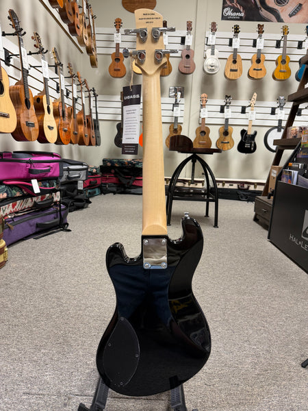 KALA SB-F-BKB Floral Black Burst Solid Body Electric U-Bass Ukulele w/Case