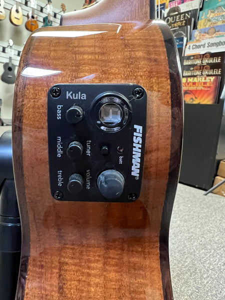 KALA KA-SCAC-T-CE Solid Cedar Top Acacia Tenor Electric Cutaway Ukulele