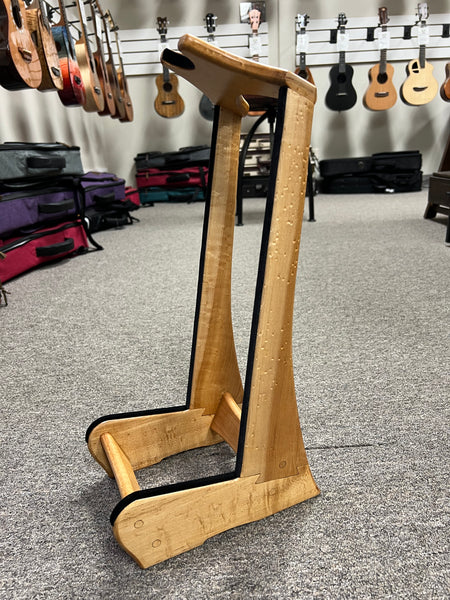 Custom Birdseye Maple Wood Ukulele Stand by Lee Murdock - Birdseye Maple Uke Stand