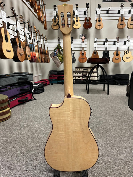 KALA KA-ASFM-B-CE Solid Flamed Maple Baritone Electric Ukulele w/Case