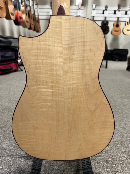 KALA KA-ASFM-B-CE Solid Flamed Maple Baritone Electric Ukulele w/Case