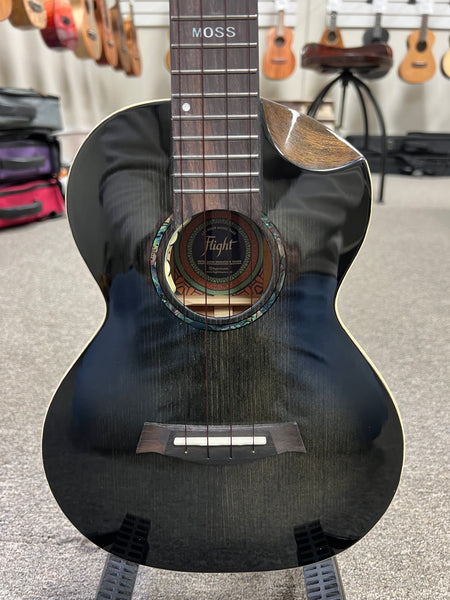 Flight Peter Moss Electric Tenor Ukulele w/Case -Black Moonburst