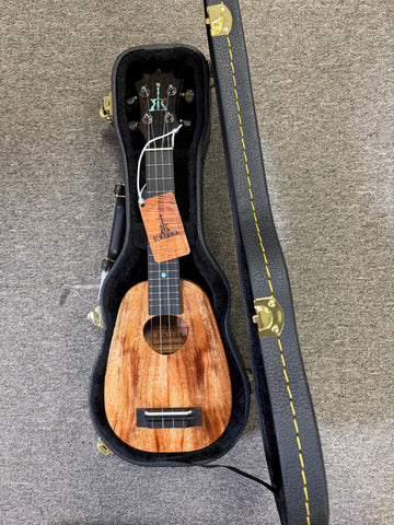 KoAloha KSM-01 Solid Koa Pineapple Soprano Ukulele w/Case #1