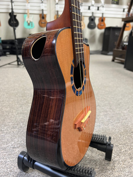 Hozen Green Label Custom Tenor Ukulele w/Case - Solid Red Cedar/Indian Rosewood