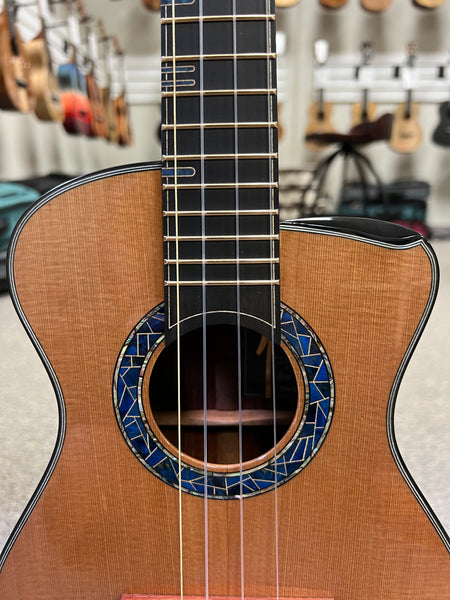 Hozen Green Label Custom Tenor Ukulele w/Case - Solid Aged Red Cedar/Cocobolo