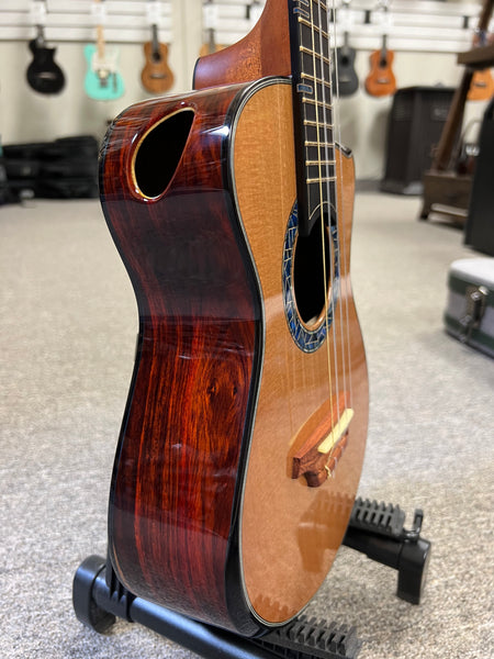 Hozen Green Label Custom Tenor Ukulele w/Case - Solid Aged Red Cedar/Cocobolo