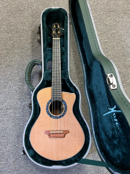 Hozen Green Label Custom Tenor Ukulele w/Case - Solid Aged Red Cedar/Cocobolo