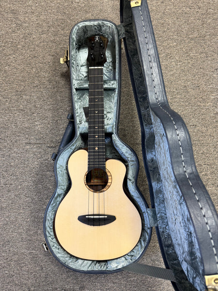 aNueNue UC-200 Concert Ukulele w/Case - Moon Bird Series -  Solid Spruce/Solid Rosewood