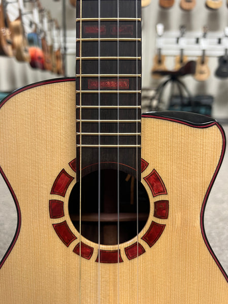 Hozen Green Label Custom Tenor Ukulele w/Case - Solid Aged German Spruce/Indian Rosewood