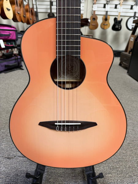 aNueNue Nino N520SP Solid Spruce/Mahogany 6 String Baritone Ukulele/Mini Guitar w/Case - Summer Pink