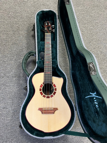 Hozen Green Label Custom Tenor Ukulele w/Case - Solid Aged German Spruce/Indian Rosewood